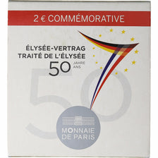 France, 2 Euro, Monnaie de Paris, 50 ans du traité de l'Élysée, Proof, 2013