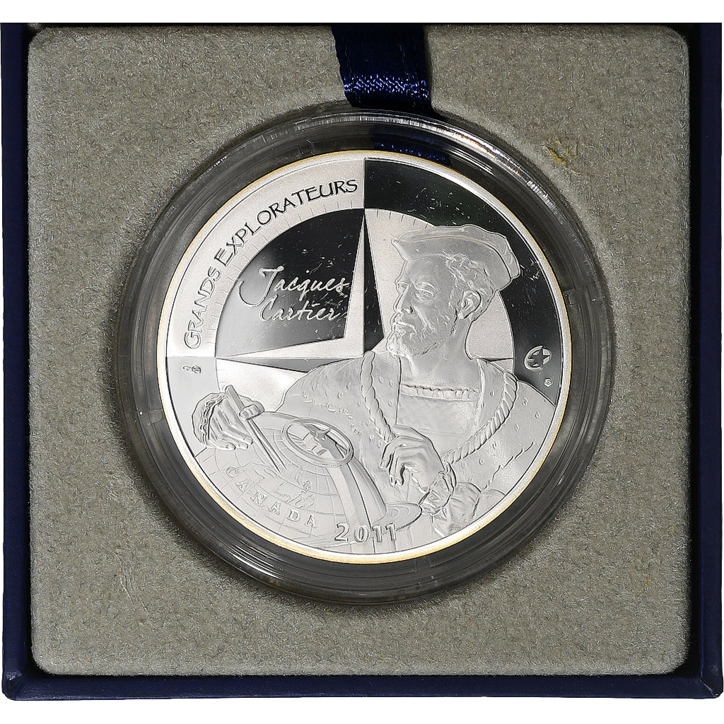 Francja, 10 Euro, Jacques Cartier, Proof, 2011, Paris, Srebro, MS(65-70)