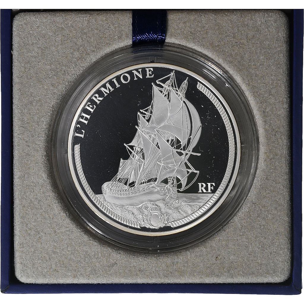 France, 10 Euro, Monnaie de Paris, L'Hermione, Proof, 2012, Paris, Silver