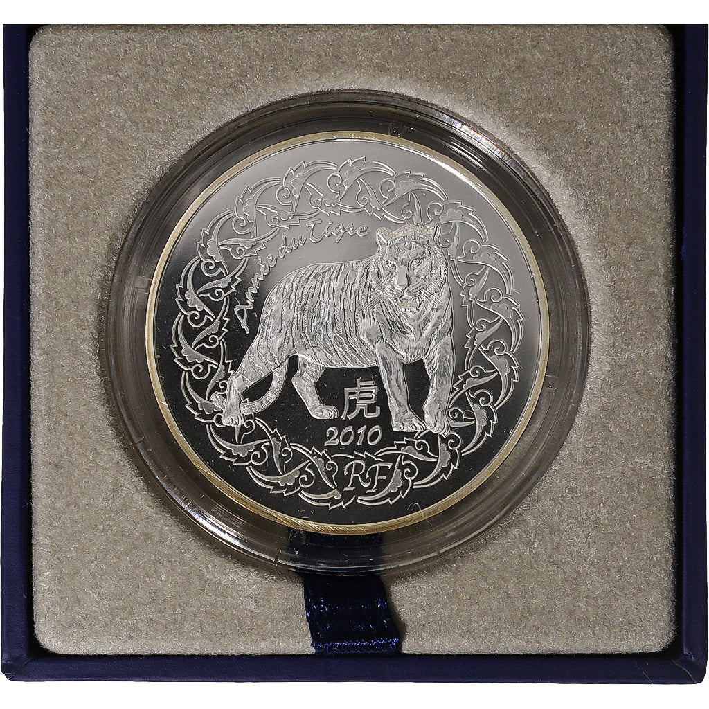 Francia, 5 Euro, Monnaie de Paris, Année du Tigre, BU, 2010, Paris, Plata, FDC