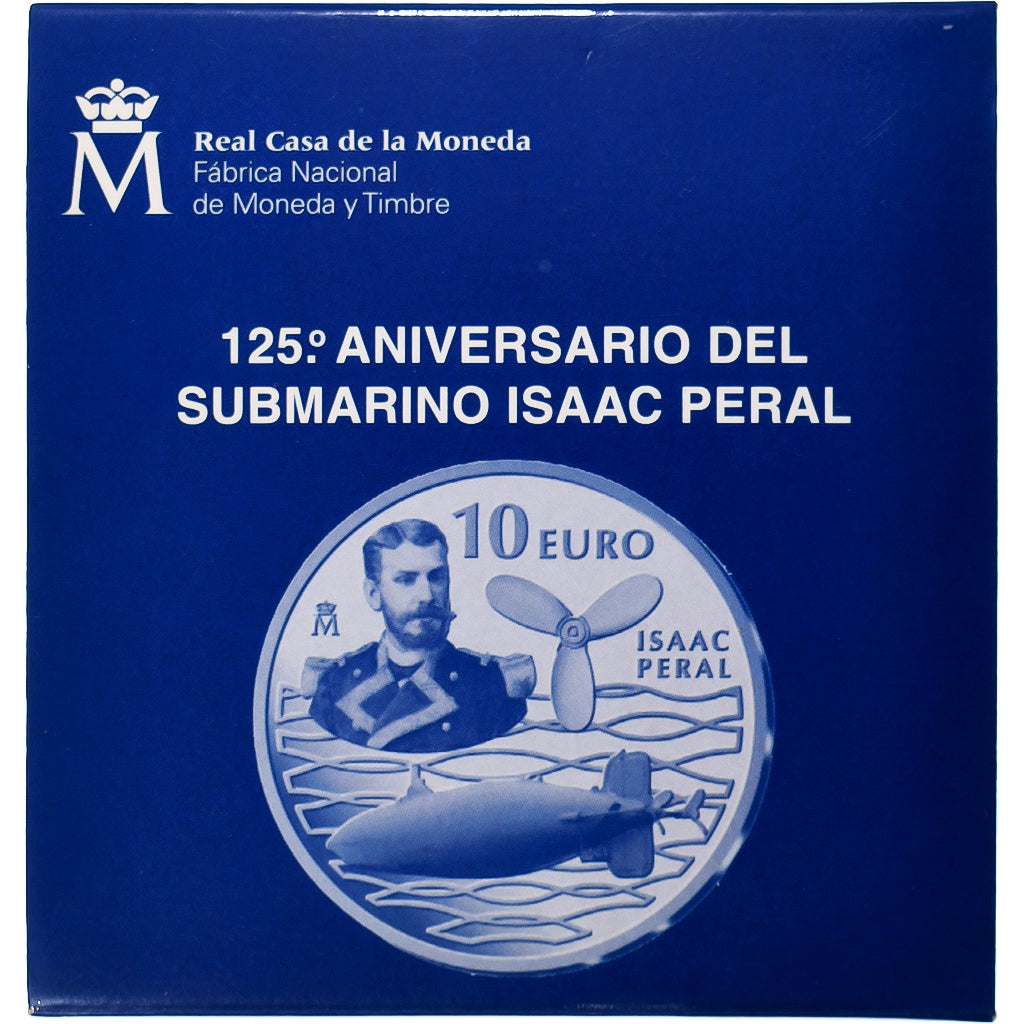 España, Juan Carlos I, 10 Euro, 125éme Aniversario Del Submarino Isaac Peral