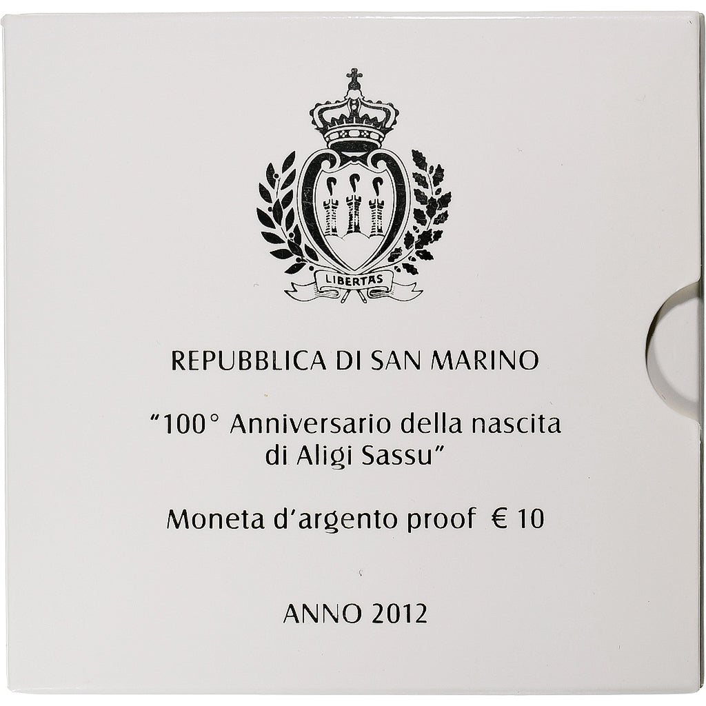San Marino, 10 Euro, Aligi Sassu, sculpteur(1912-2012), Prueba, 2012, Rome