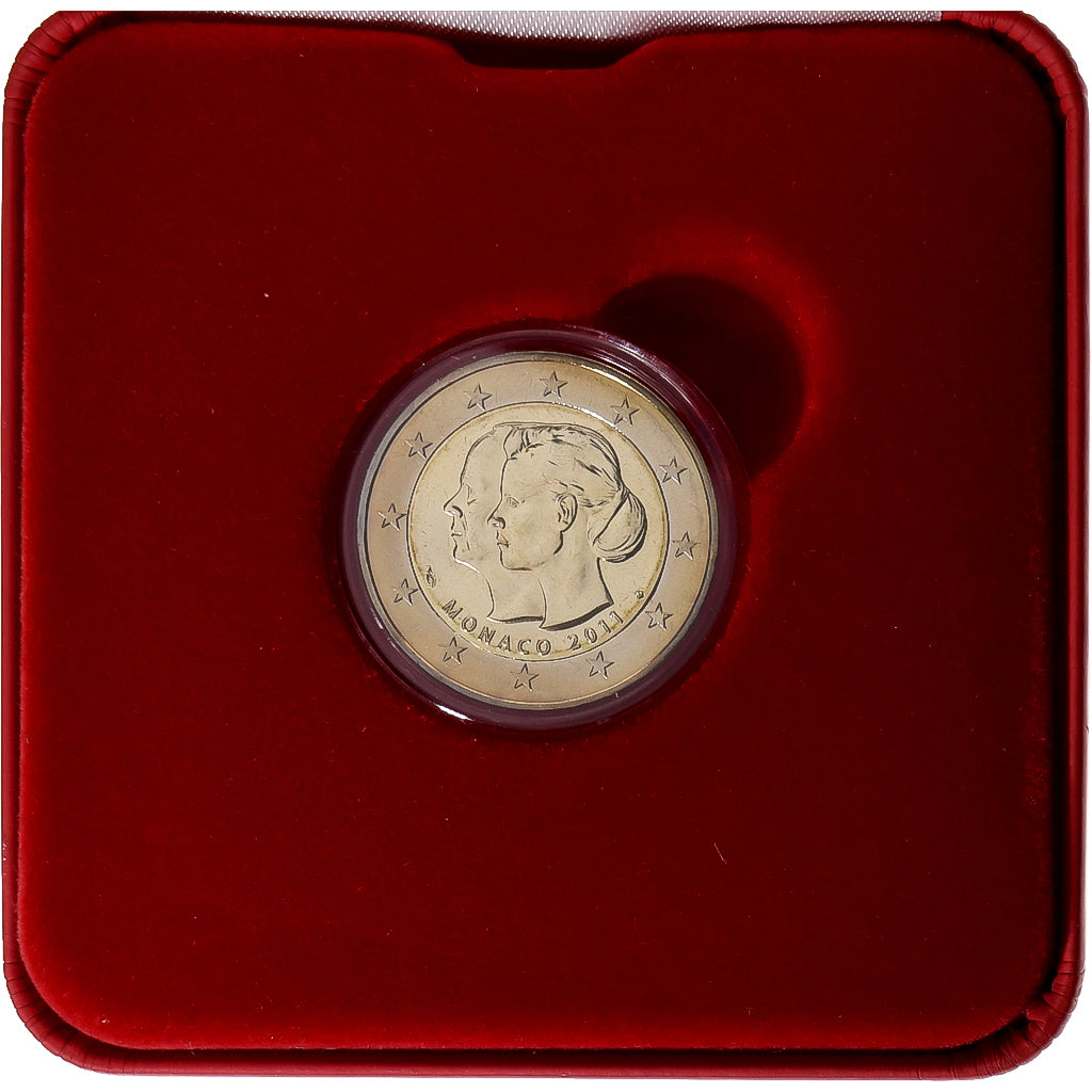 Monaco, Albert II, 2 Euro, mariage princier, BU, 2011, Paris, Bimétallique