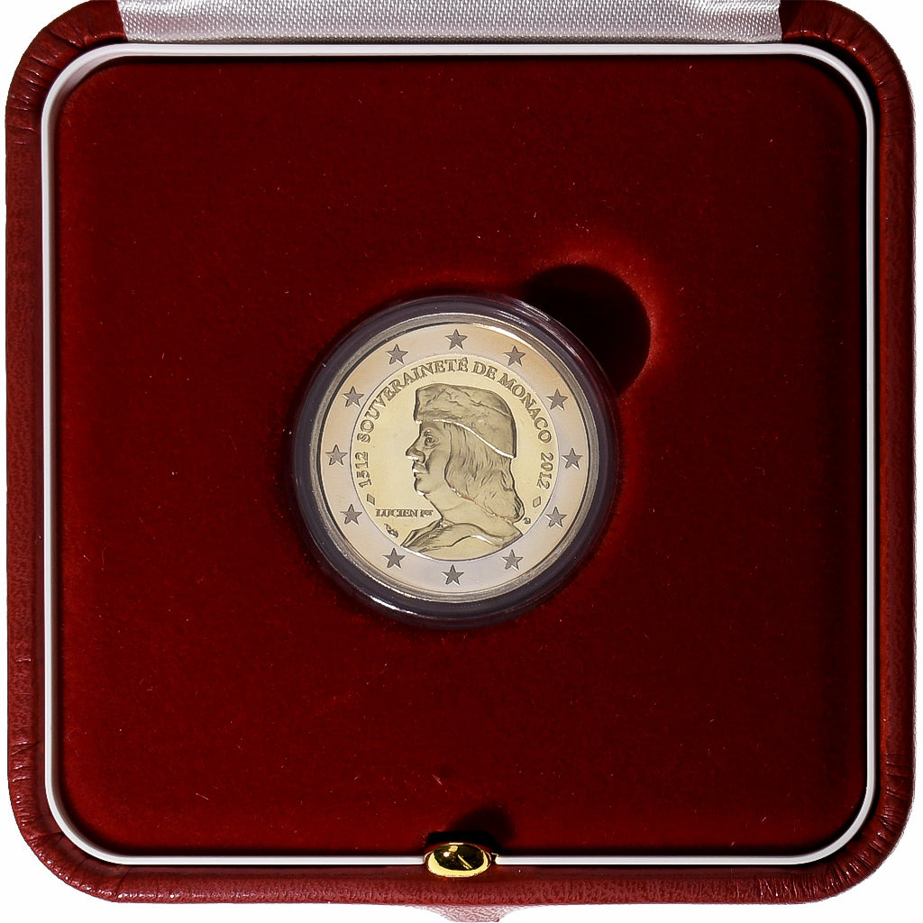 Mónaco, Albert II, 2 Euro, Lucien 1er (500 ans), Proof / BE, 2012, Paris