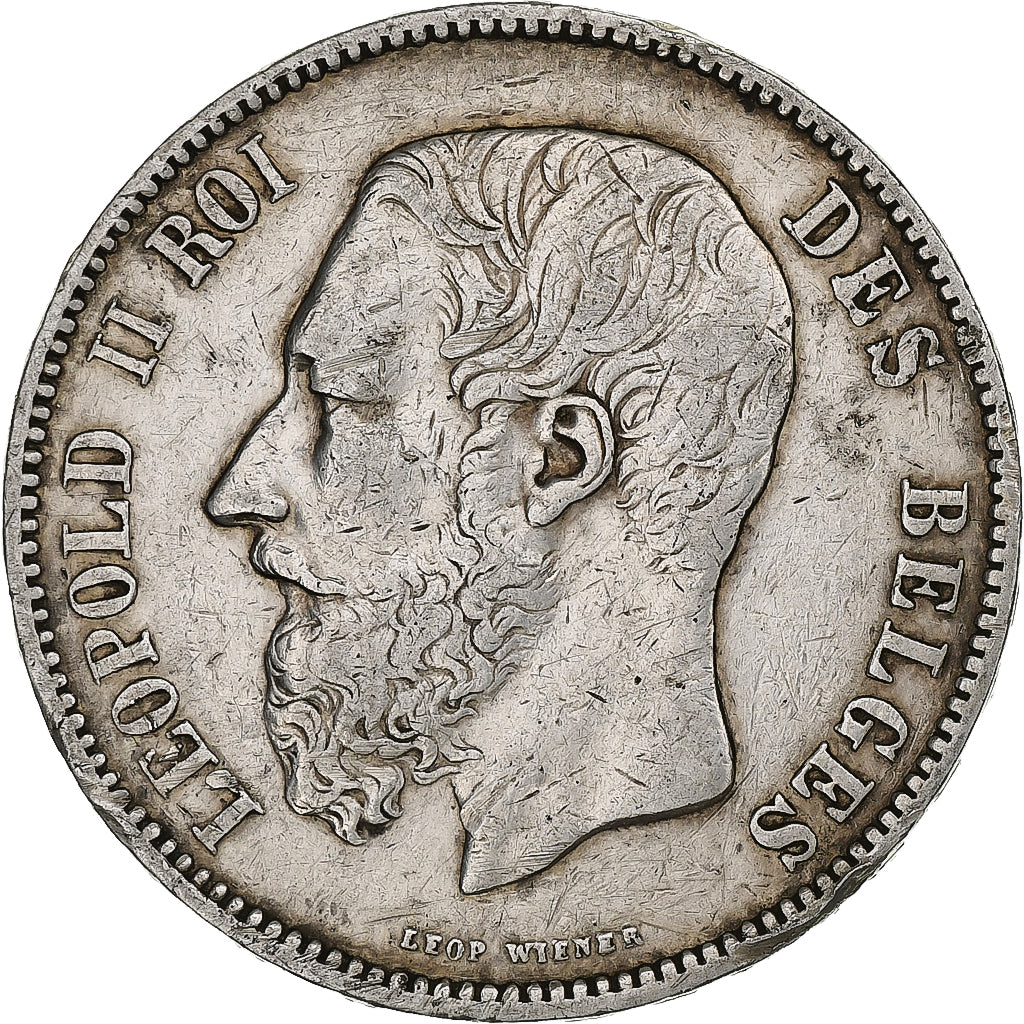 Belgium, Leopold II, 5 Francs, 5 Frank, 1873, Silver, EF(40-45), KM:24