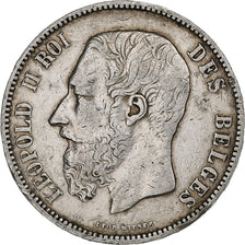 Belgium, Leopold II, 5 Francs, 5 Frank, 1873, Silver, EF(40-45), KM:24