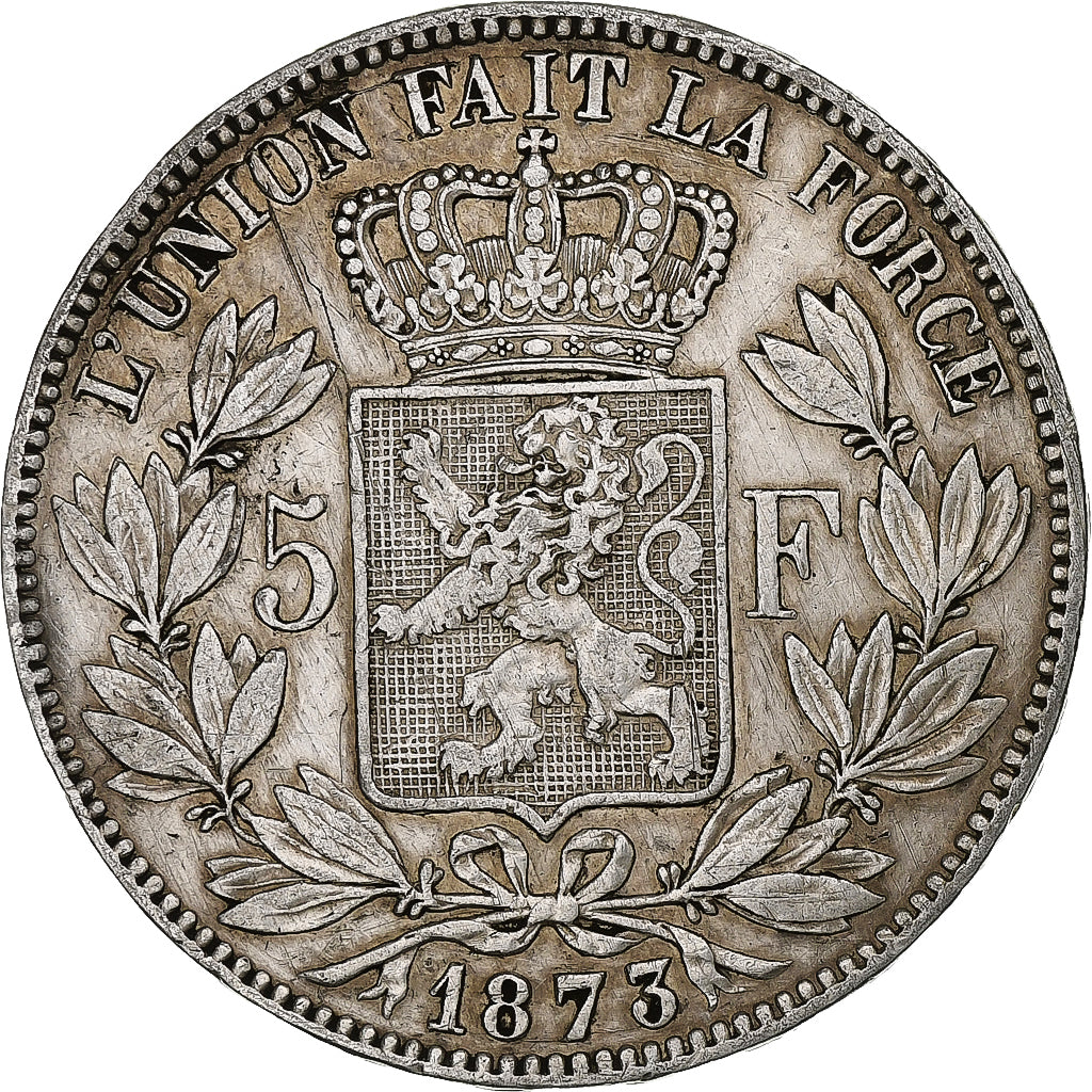 Belgium, Leopold II, 5 Francs, 5 Frank, 1873, Silver, EF(40-45), KM:24