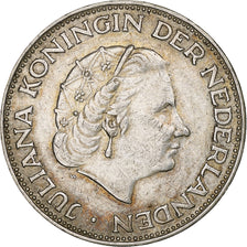 Países Bajos, Juliana, 2-1/2 Gulden, 1962, Plata, MBC, KM:185