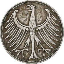 République fédérale allemande, 5 Mark, 1951, Hamburg, Argent, TB+, KM:112.1
