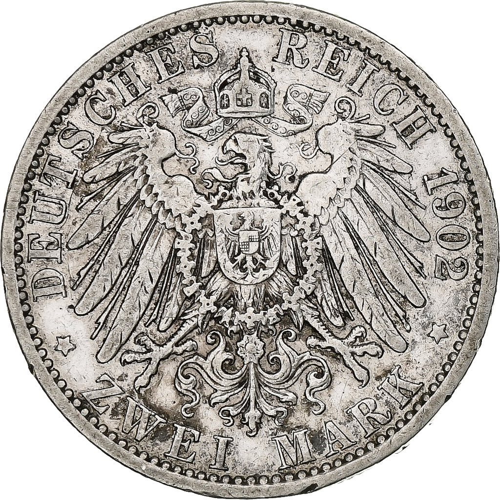 German States, PRUSSIA, Wilhelm II, 2 Mark, 1902, Berlin, Silver, VF(30-35)