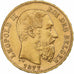 Bélgica, Leopold II, 20 Francs, 20 Frank, 1877, Oro, MBC+, KM:37