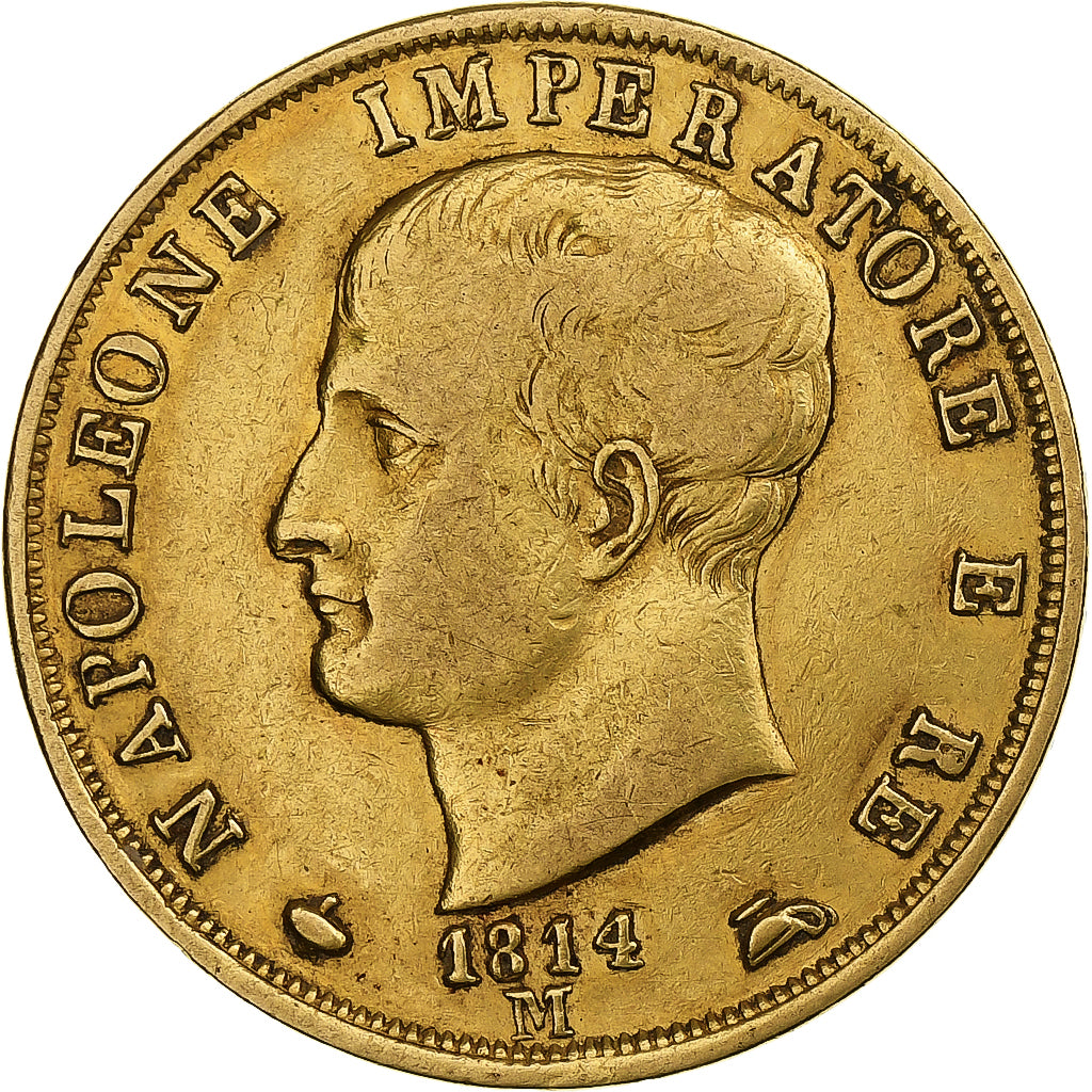 ITALIAN STATES, KINGDOM OF NAPOLEON, Napoleon I, 40 Lire, 1814, Milan, Gold