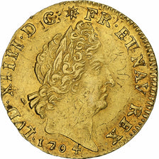 Francia, Louis XIV, Louis d'Or, 1704, Metz, Rare, réformé, Oro, BB+