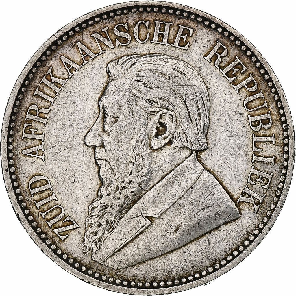 South Africa, 2-1/2 Shillings, 1895, Rare, Silver, EF(40-45), KM:7
