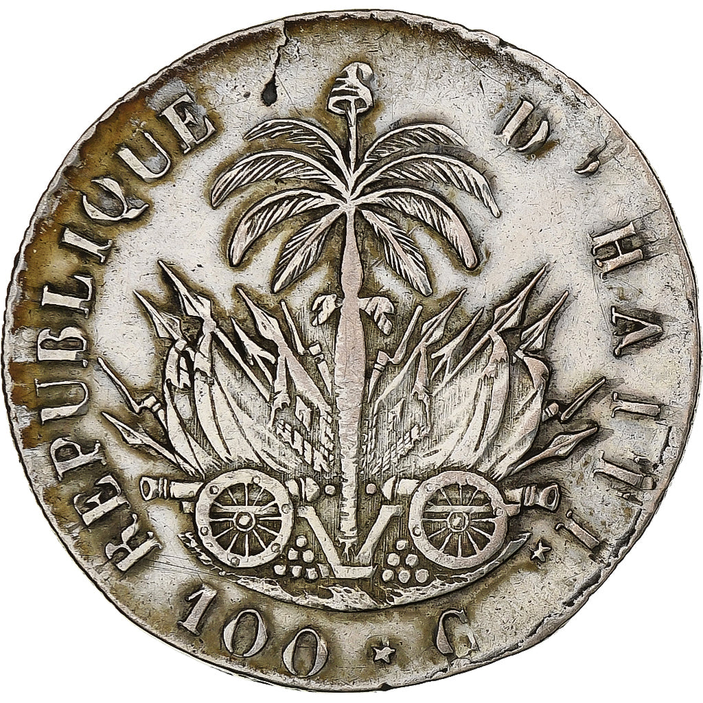 Haiti, 100 Centimes, AN 26 (1829), Silver, AU(50-53), KM:A23