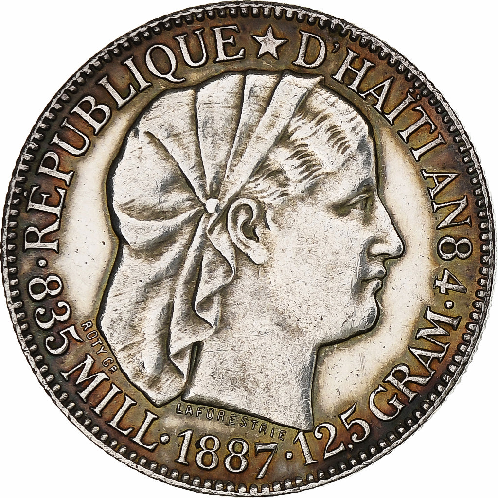 Haiti, 50 Centimes, 1887, Argento, BB+, KM:47