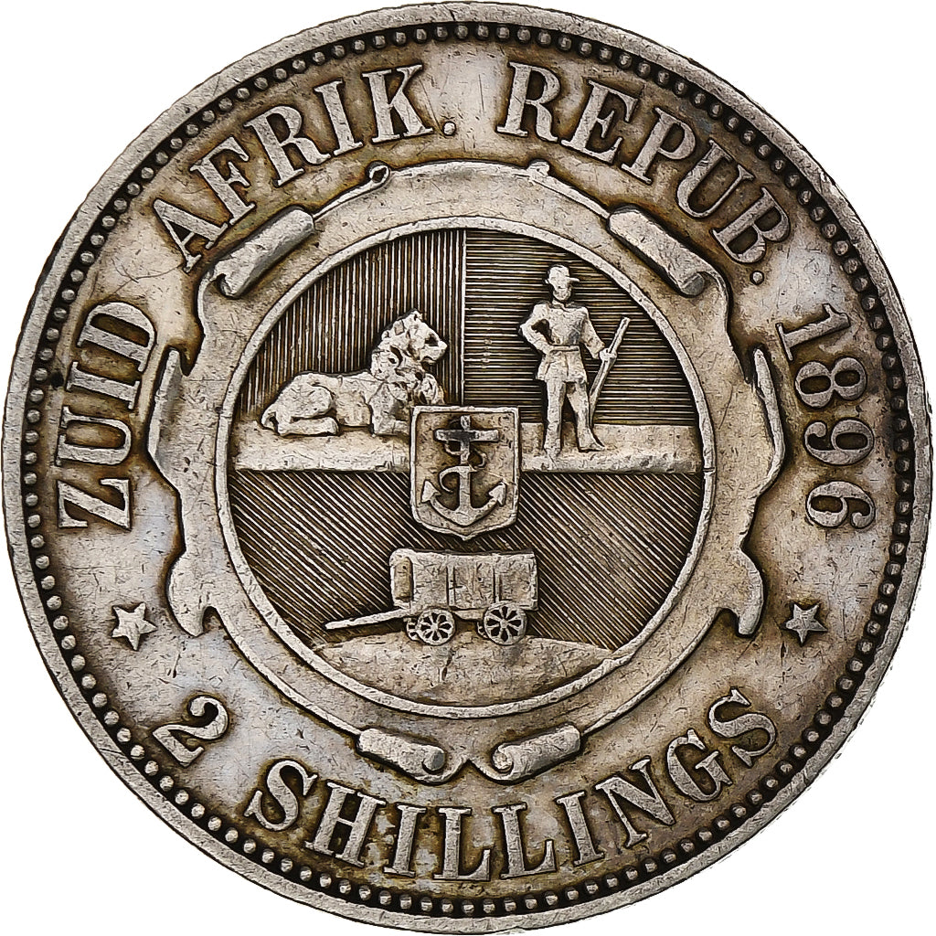 South Africa, 2 Shillings, 1896, Silver, EF(40-45), KM:6
