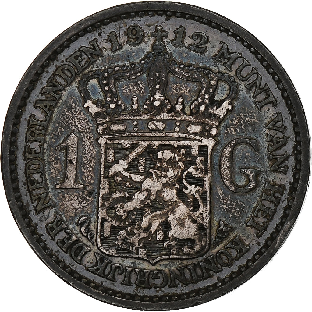 Holandia, Wilhelmina I, Gulden, 1912, Srebro, VF(30-35), KM:148