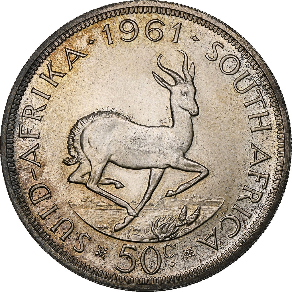 South Africa, 50 Cents, 1961, Silver, MS(60-62), KM:62