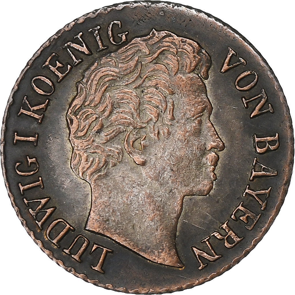 German States, BAVARIA, Ludwig I, Kreuzer, 1835, Silver, AU(55-58), KM:746