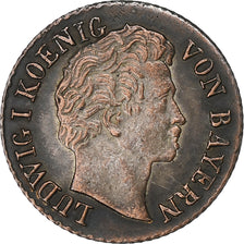 German States, BAVARIA, Ludwig I, Kreuzer, 1835, Silver, AU(55-58), KM:746