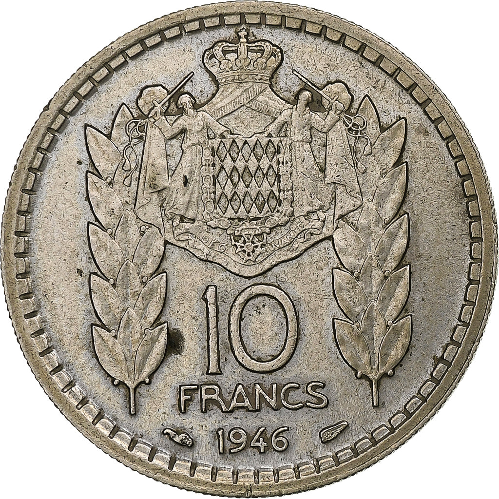Monaco, Louis II, 10 Francs, 1946, Cupro-nickel, TTB+, Gadoury:MC136, KM:123