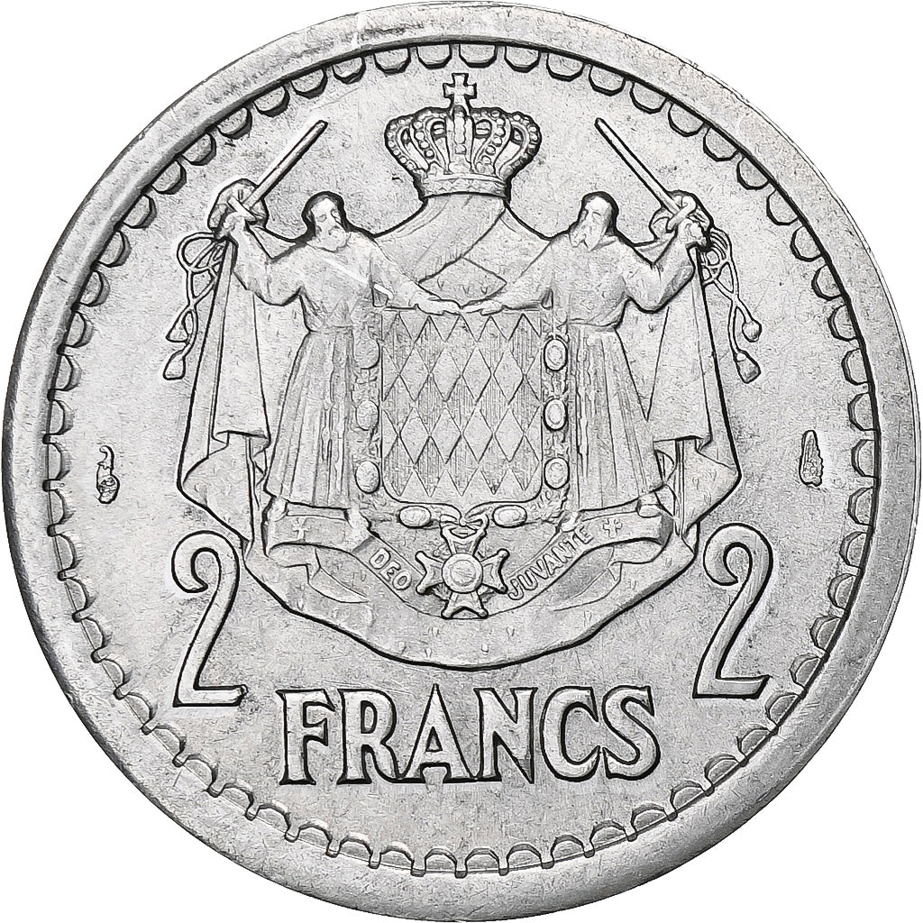 Monaco, Louis II, 2 Francs, 1943, Alluminio, SPL-, Gadoury:MC133, KM:121