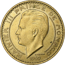 Monaco, Rainier III, 50 Francs, Cinquante, 1950, Aluminium-Brąz, AU(50-53)