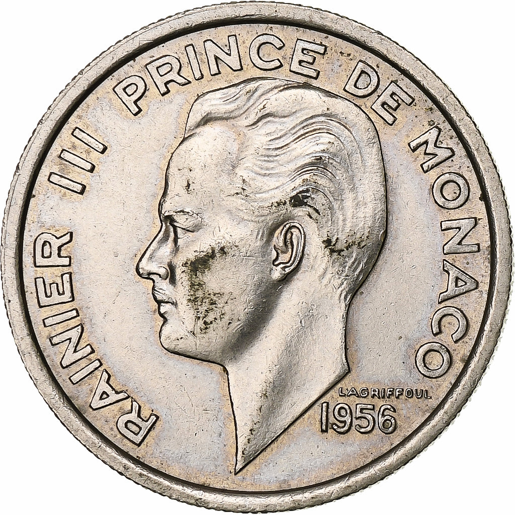 Monaco, Rainier III, 100 Francs, Cent, 1950, Monaco, Copper-nickel, AU(50-53)