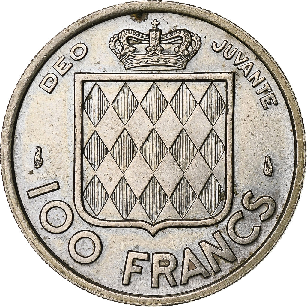 Monaco, Rainier III, 100 Francs, Cent, 1950, Monaco, Copper-nickel, AU(50-53)