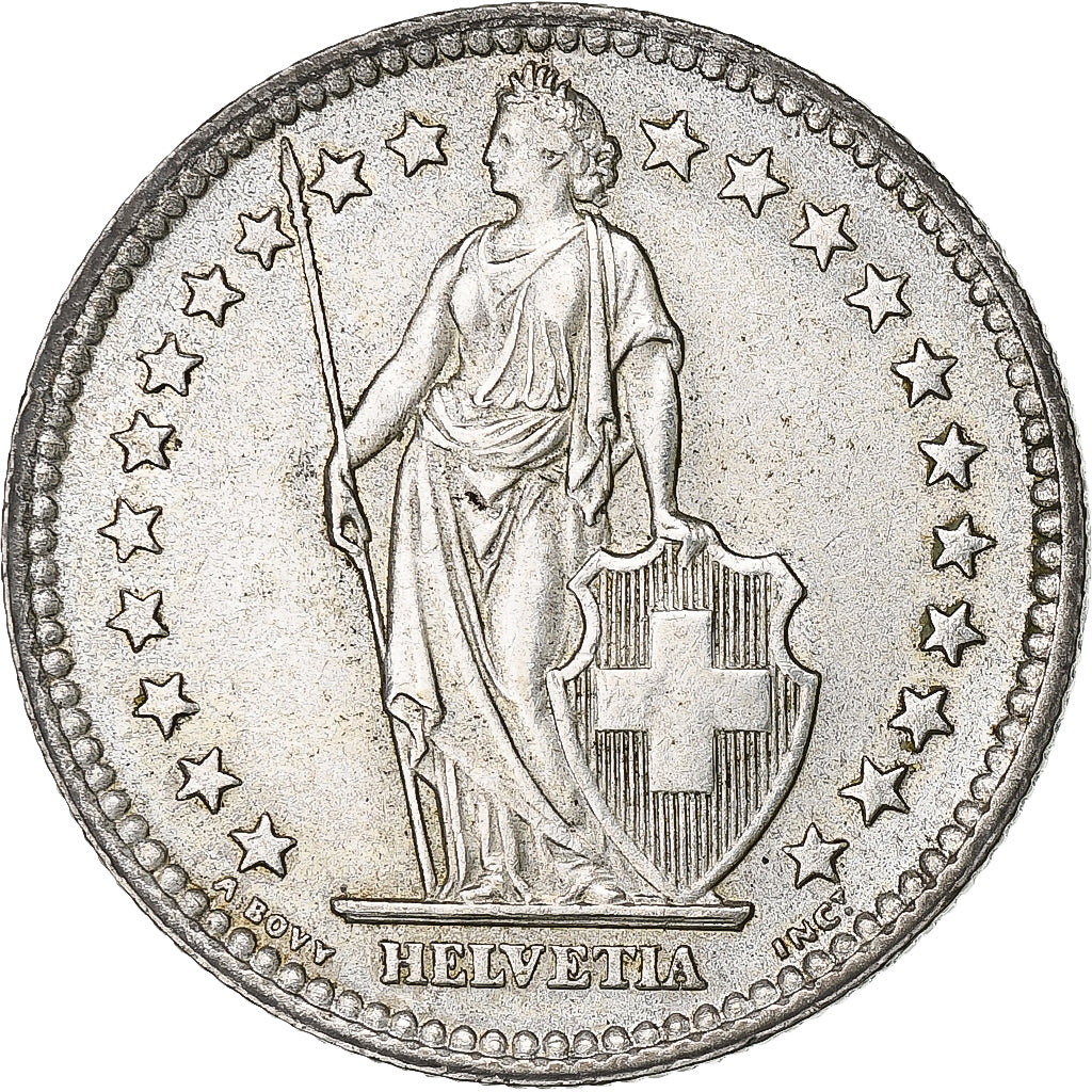 Switzerland, 2 Francs, 1957, Bern, Silver, AU(55-58), KM:21