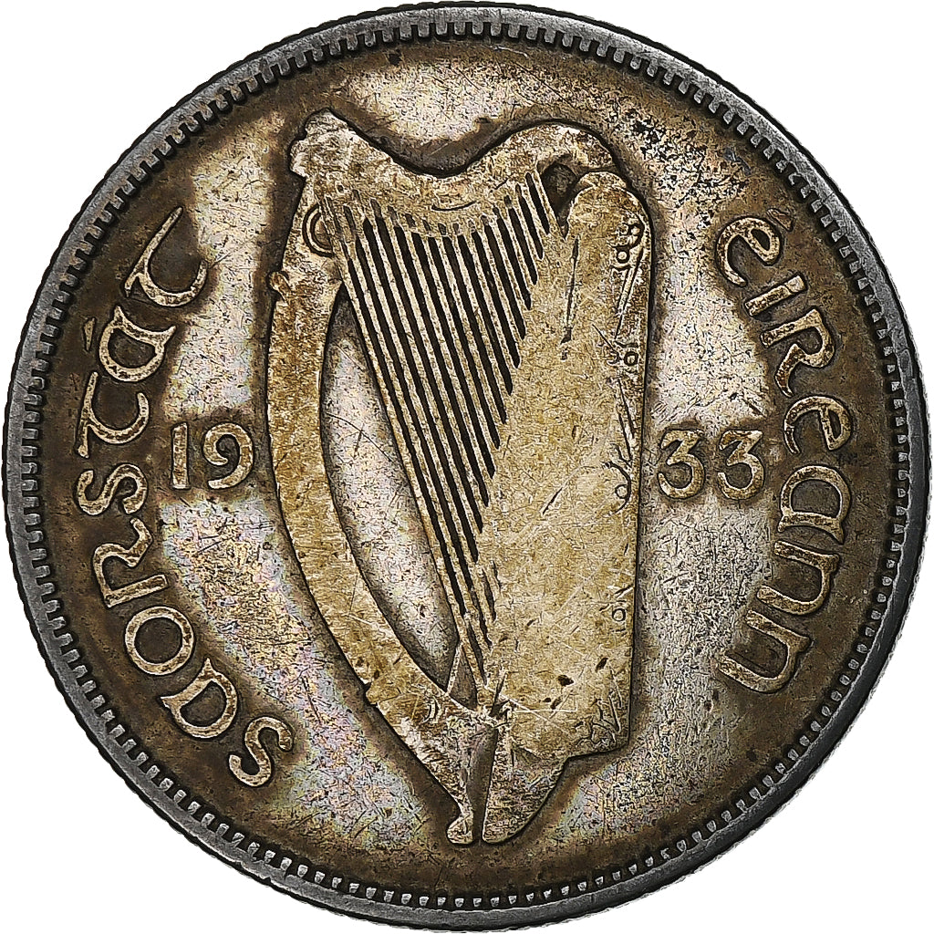 IRELAND REPUBLIC, Florin, 1933, Silver, VF(30-35), KM:7