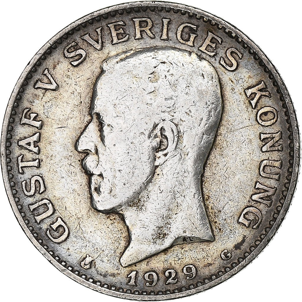 Sweden, Gustaf V, Krona, 1929, Silver, EF(40-45), KM:786.2