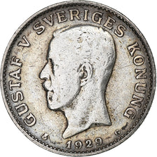 Sweden, Gustaf V, Krona, 1929, Silver, EF(40-45), KM:786.2
