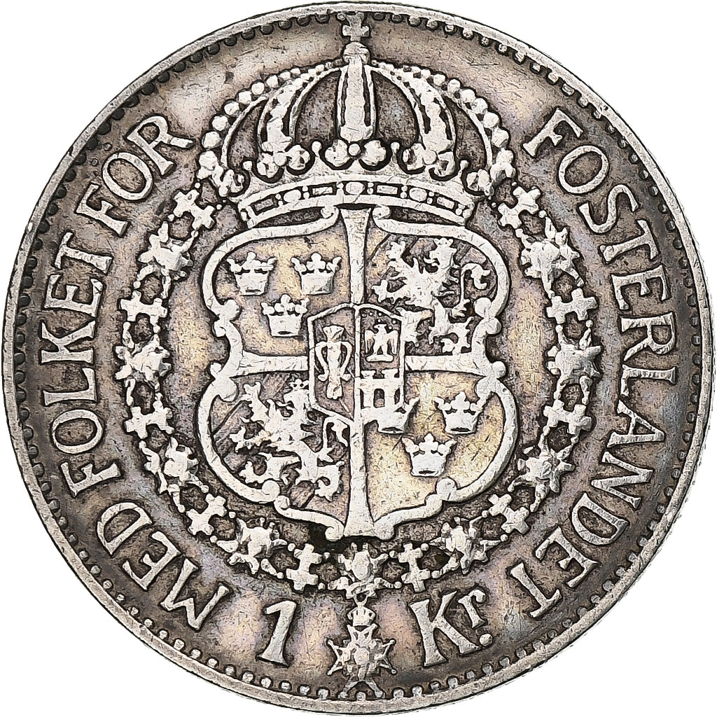 Sweden, Gustaf V, Krona, 1929, Silver, EF(40-45), KM:786.2
