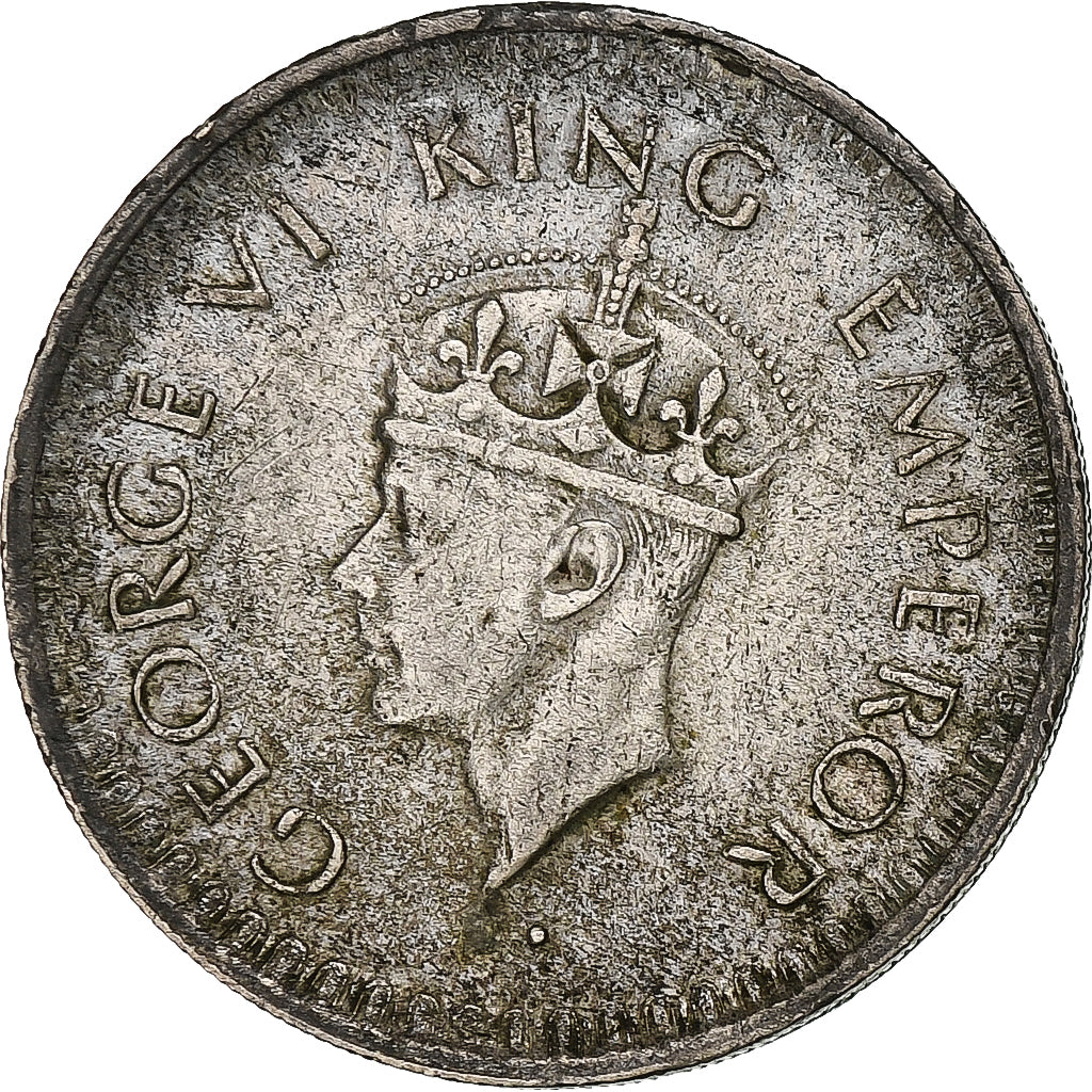 INDIA - BRITANNICA, George VI, 1/2 Rupee, 1944, Argento, BB, KM:552