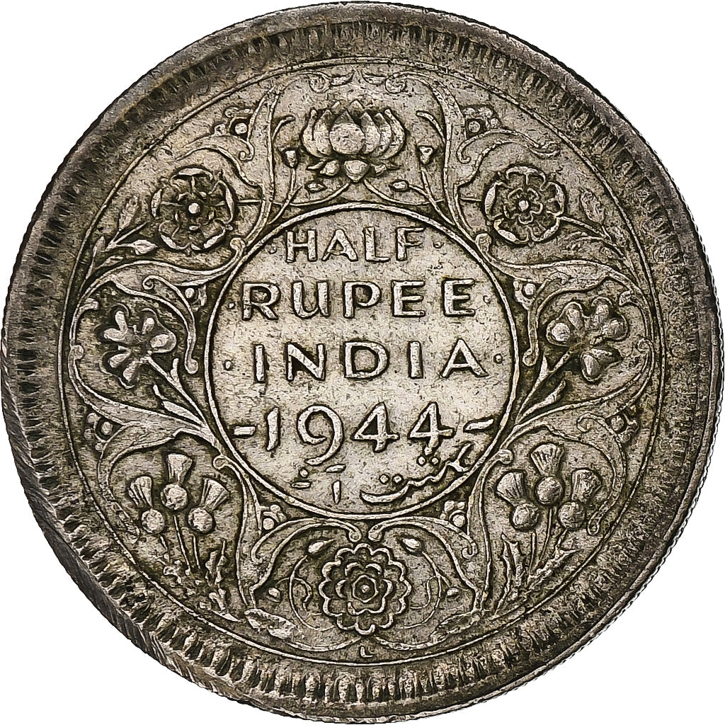 INDIA - BRITANNICA, George VI, 1/2 Rupee, 1944, Argento, BB, KM:552