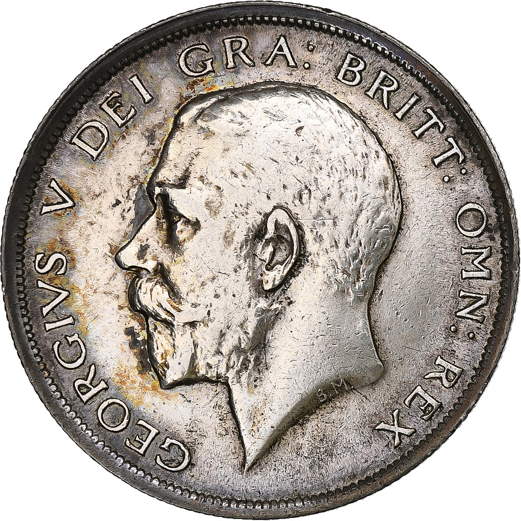 Great Britain, George V, 1/2 Crown, 1916, Silver, EF(40-45), KM:818.1