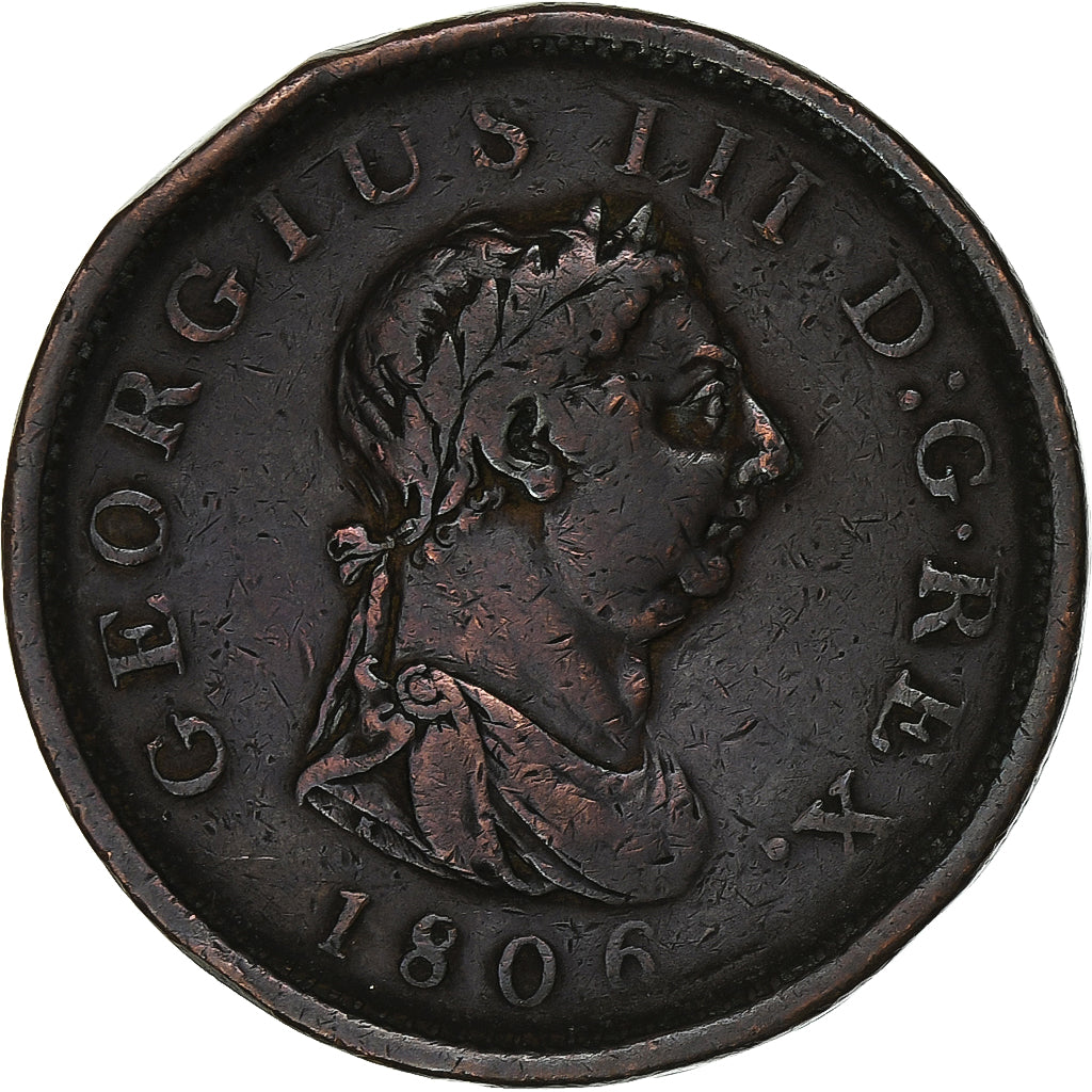 Großbritannien, George III, Penny, 1806, Kupfer, SS, KM:663