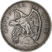 Chile, Peso, 1910, Santiago, Silver, EF(40-45), KM:152.3