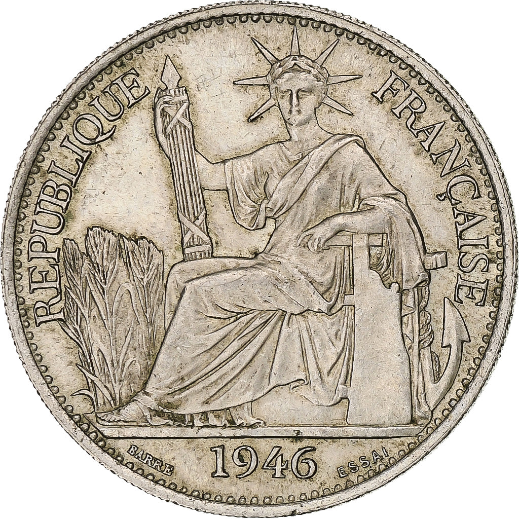 FRANS INDO-CHINA, 50 Cents, 1946, Paris, ESSAI, Cupro-nikkel, PR, Lecompte:264