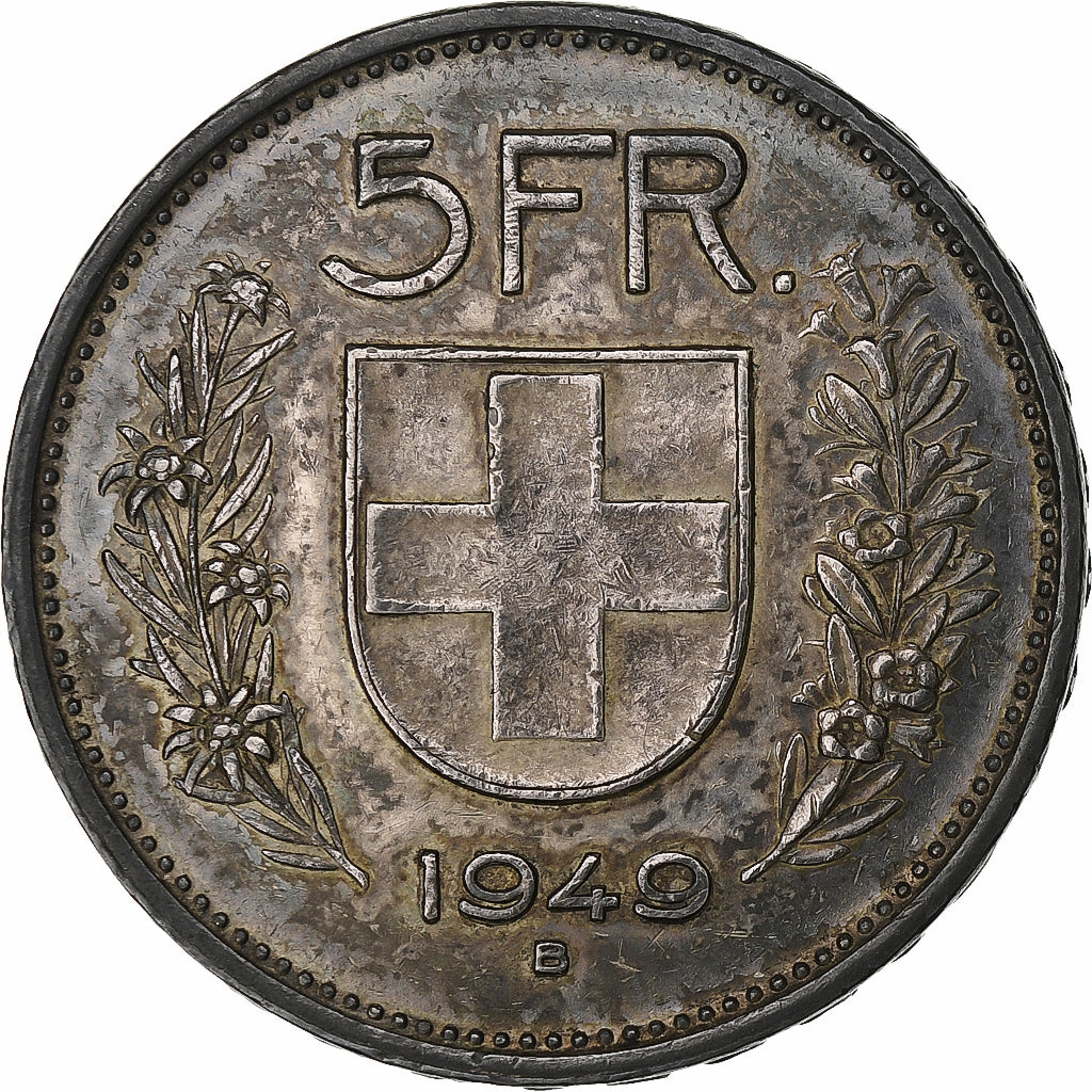 Switzerland, 5 Francs, 1949, Bern, Silver, AU(50-53), KM:40