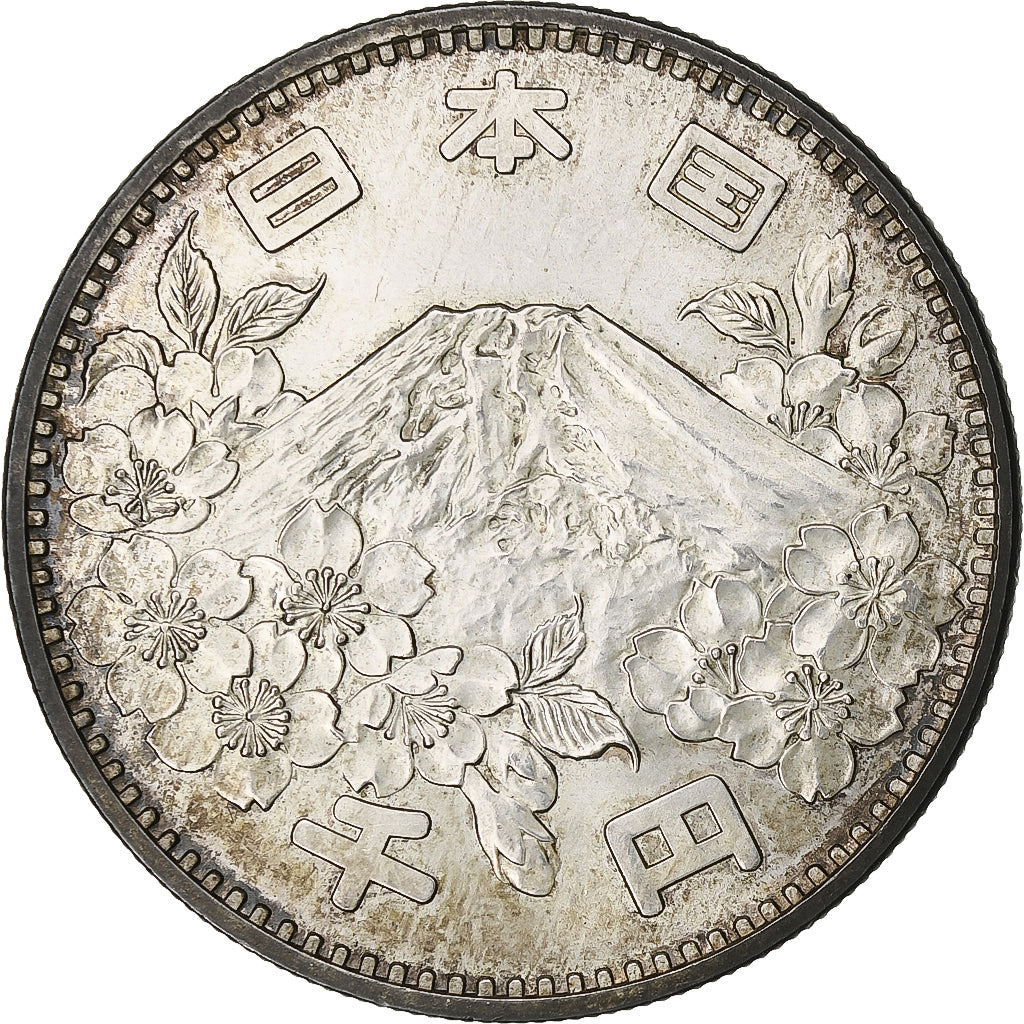 Japon, Hirohito, 1000 Yen, 1964, Mont Fuji, Argent, TTB+, KM:80