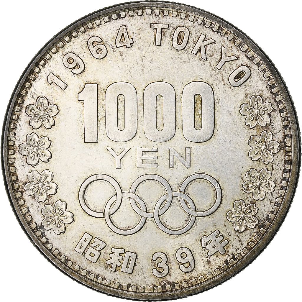 Japon, Hirohito, 1000 Yen, 1964, Mont Fuji, Argent, TTB+, KM:80