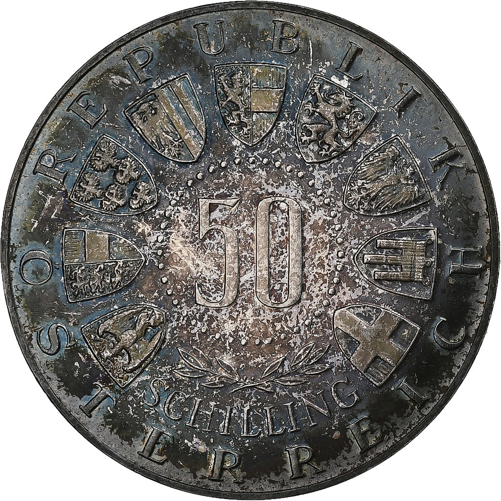 Austria, 50 Schilling, 1964, Silver, AU(55-58), KM:2896