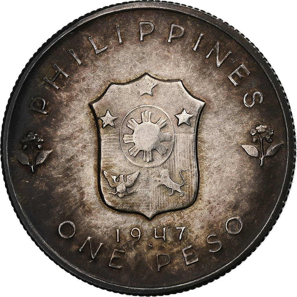 Philippines, Peso, 1947, San Francisco, Silver, AU(55-58), KM:185