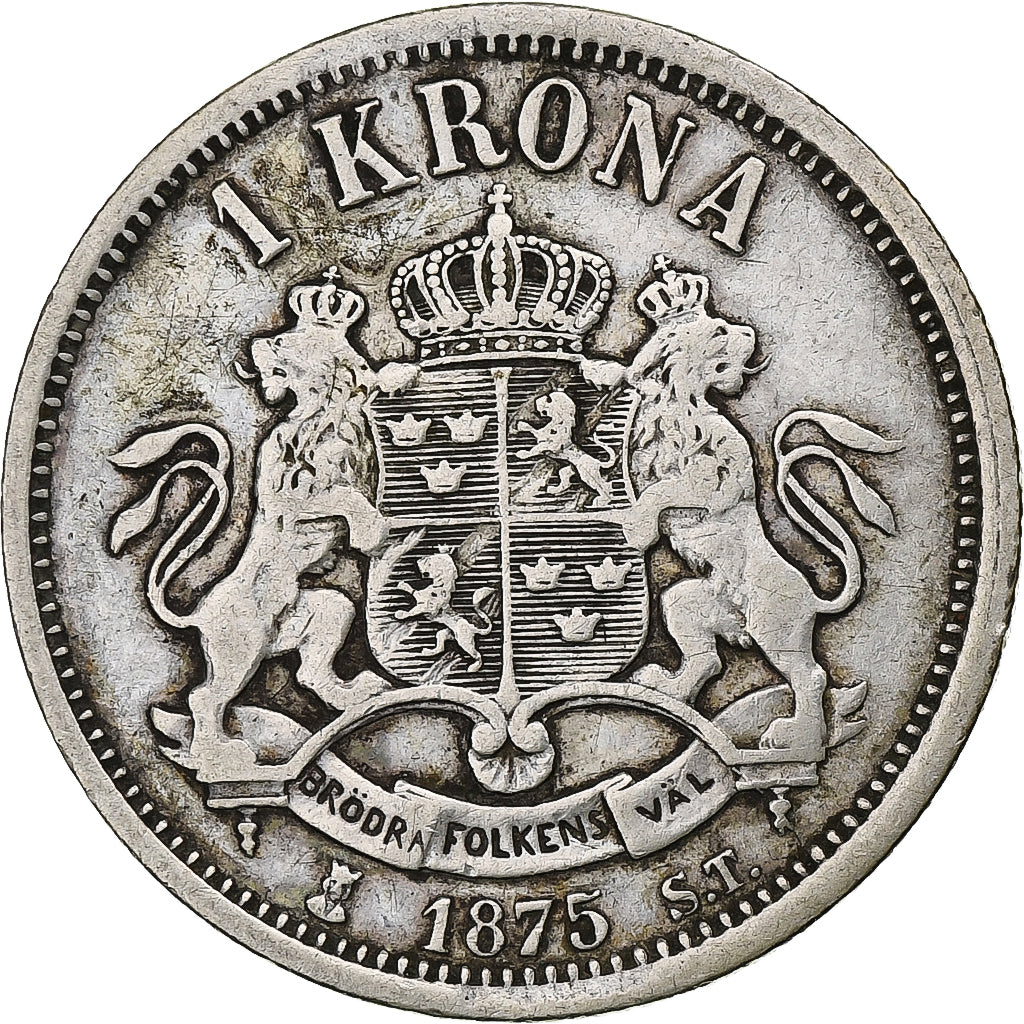Sweden, Oscar II, Krona, 1875, Silver, VF(30-35), KM:741
