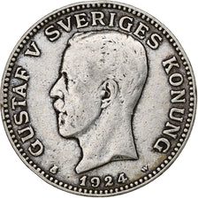 Sweden, Gustaf V, Krona, 1924, Silver, VF(30-35), KM:786.2