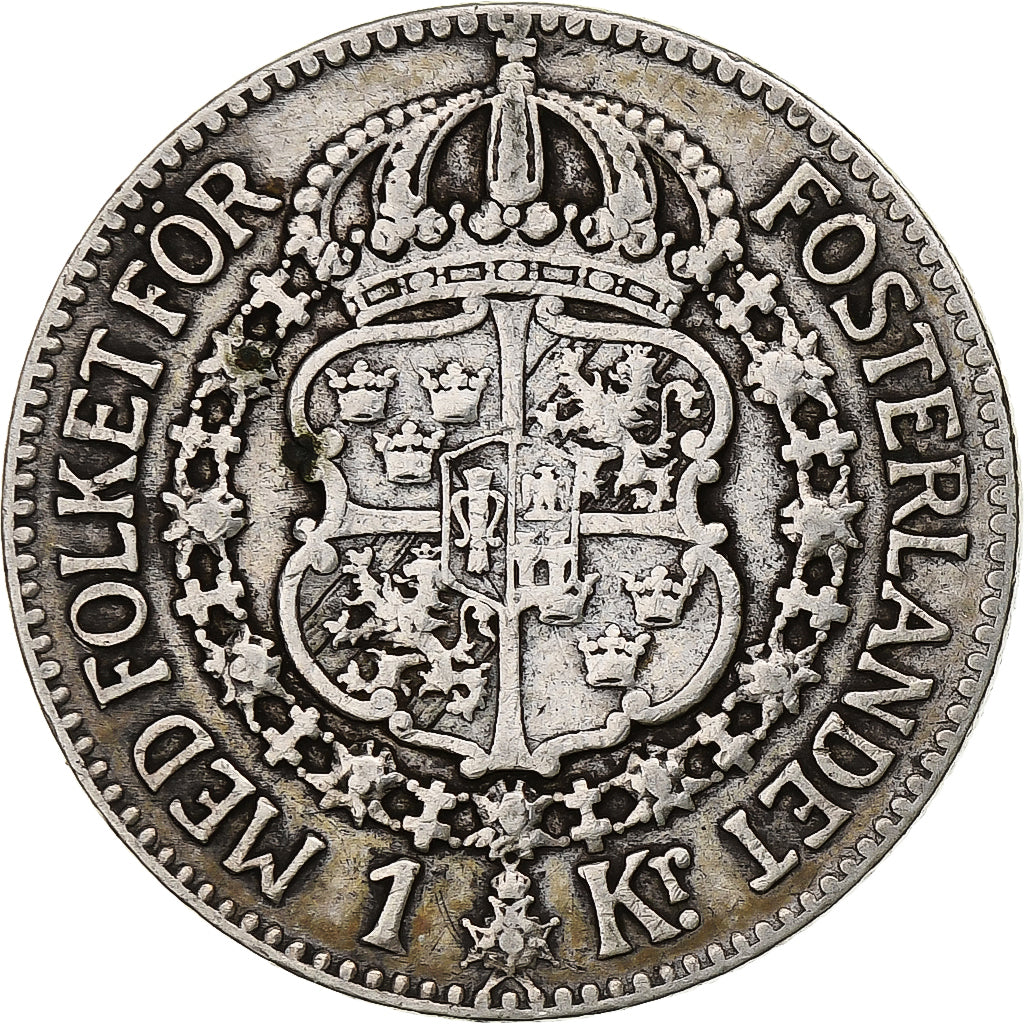 Sweden, Gustaf V, Krona, 1924, Silver, VF(30-35), KM:786.2