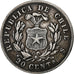 Cile, 20 Centavos, 1874, Santiago, Argento, BB, KM:138.1